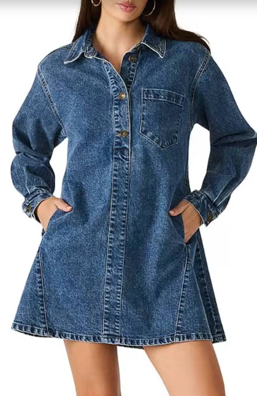 NEW STEVE MADDEN edith dress in dark navy